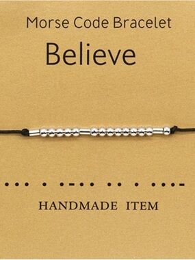 Morse Code Bracelet Silver Bead
BELIEVE Bracelet- BNWT